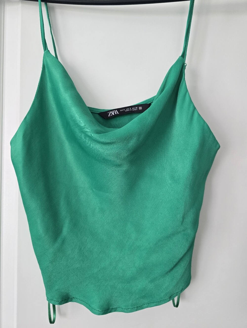 NWOT Zara Green Silk Slinky Tank